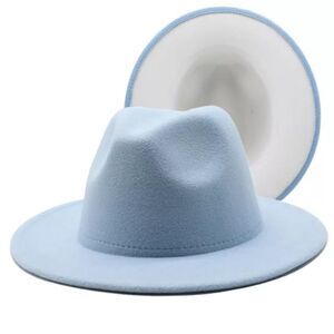 Sky Blue with white base Fedora Hat